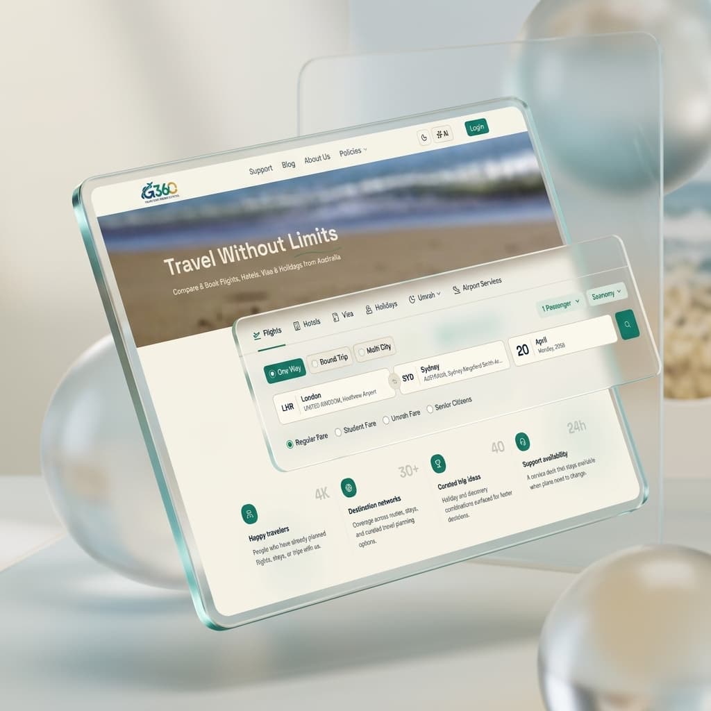 Flight search widget product styled showcase